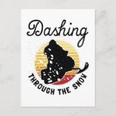 Snowmobiing - Dashing door de sneeuw Briefkaart (Voorkant)