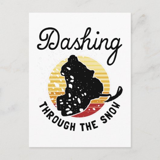 Snowmobiing - Dashing door de sneeuw Briefkaart (Voorkant)