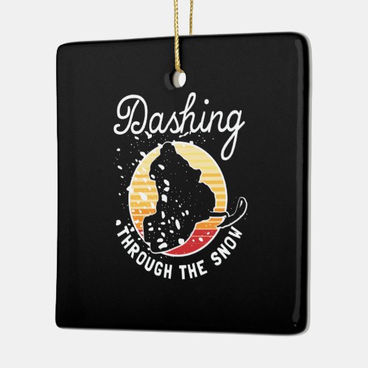 Snowmobiing - Dashing door de sneeuw Keramisch Ornament (Links)