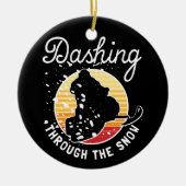 Snowmobiing - Dashing door de sneeuw Keramisch Ornament (Voorkant)