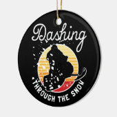 Snowmobiing - Dashing door de sneeuw Keramisch Ornament (Links)