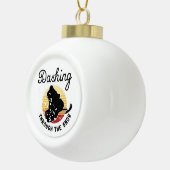 Snowmobiing - Dashing door de sneeuw Keramische Bal Ornament (Rechts)