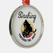 Snowmobiing - Dashing door de sneeuw Metalen Ornament (Rechts)