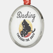 Snowmobiing - Dashing door de sneeuw Metalen Ornament (Links)