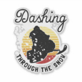 Snowmobiing - Dashing door de sneeuw Sticker (Voorkant)