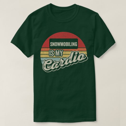 Snowmobiing is mijn cardio  Retro Snowmobile T-shirt (Design voorkant)
