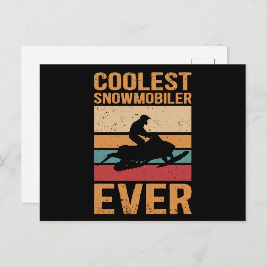 Snowmobiing Koudste Snowmobiler Briefkaart (Voorkant / Achterkant)