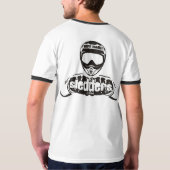 "Snowmobiing omdat football..." Sledders.com T-shirt (Achterkant)