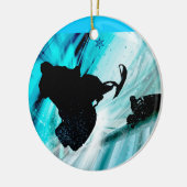 Snowmobiing op Icy Trails Keramisch Ornament (Links)