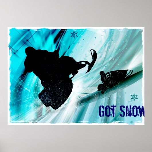 Snowmobiing op Icy Trails Poster (Voorkant)