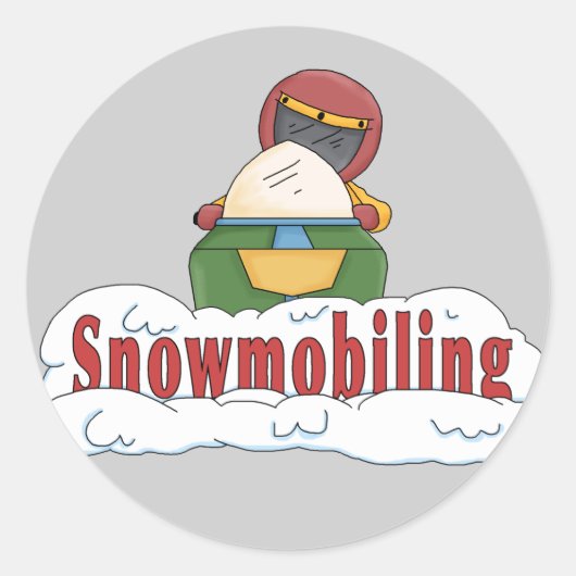 Snowmobiing Ronde Sticker (Voorkant)