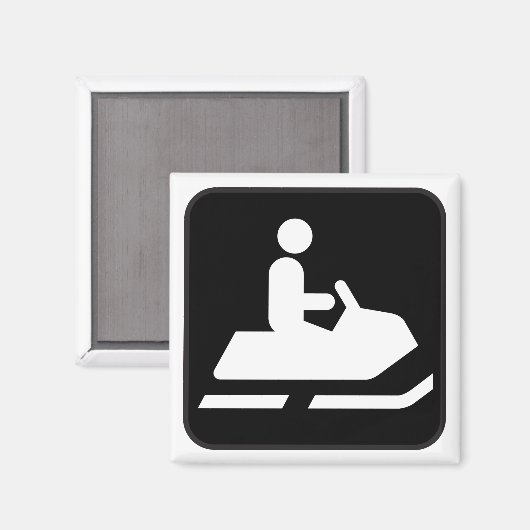 Snowmobiing Symbol Magnet (Voorkant / Achterkant)