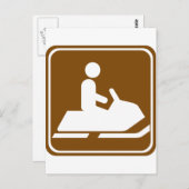 Snowmobiing Trail Highway Sign Briefkaart (Voorkant / Achterkant)
