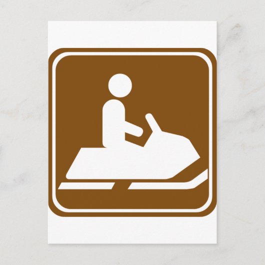 Snowmobiing Trail Highway Sign Briefkaart (Voorkant)