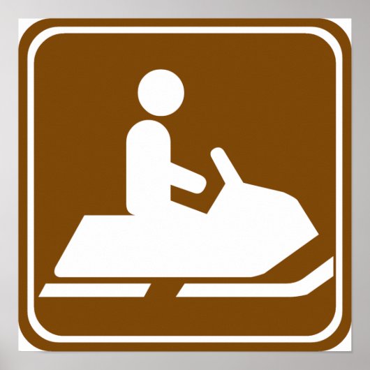 Snowmobiing Trail Highway Sign Poster (Voorkant)