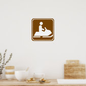 Snowmobiing Trail Highway Sign Poster (Keuken)