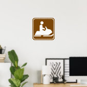 Snowmobiing Trail Highway Sign Poster (Thuiskantoor)