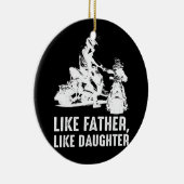 Snowmobile als vader zoals daughter Biker Father Keramisch Ornament (Rechts)