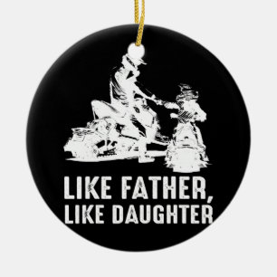 Snowmobile als vader zoals daughter Biker Father Keramisch Ornament