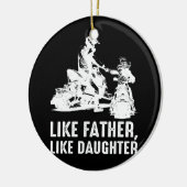 Snowmobile als vader zoals daughter Biker Father Keramisch Ornament (Links)