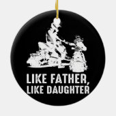 Snowmobile als vader zoals daughter Biker Father Keramisch Ornament (Achterkant)