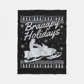 Snowmobile Braapy Holidays Funny Braap Ugly Christ Fleece Deken (Voorkant)
