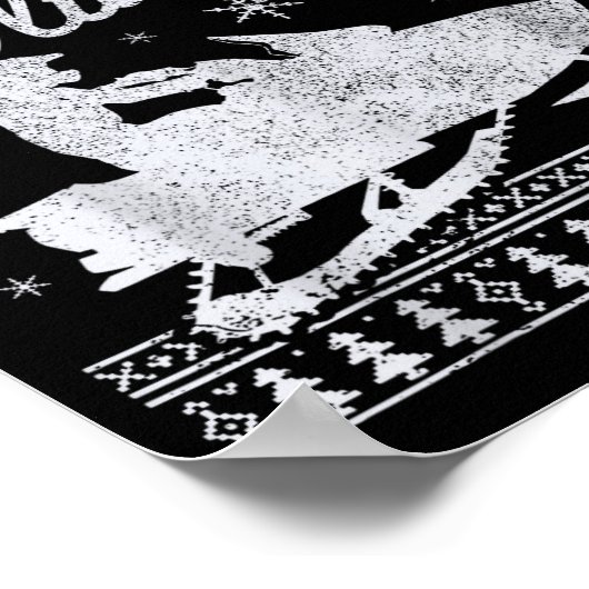 Snowmobile Braapy Holidays Funny Braap Ugly Christ Poster (Hoek)