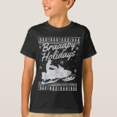Snowmobile Braapy Holidays Funny Braap Ugly Christ T-shirt (Voorkant)