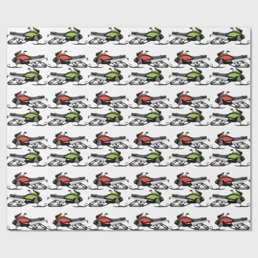 Snowmobile Cadeaupapier (Vlak)