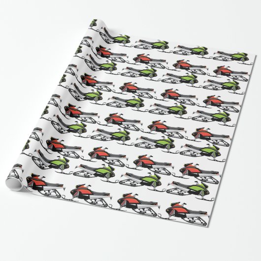 Snowmobile Cadeaupapier (Uitgerold)