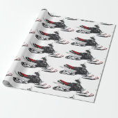 Snowmobile Cadeaupapier (Uitgerold)
