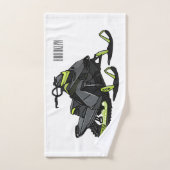 Snowmobile cartoon illustratie bad handdoek (Handdoek)