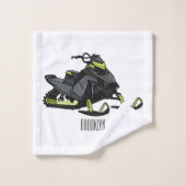 Snowmobile cartoon illustratie bad handdoek (Wasdoekje)