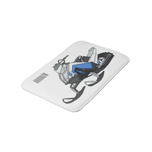 Snowmobile cartoon illustratie badmat (Gekanteld)