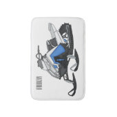 Snowmobile cartoon illustratie badmat (Voorkant Verticaal)