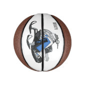 Snowmobile cartoon illustratie basketbal (Verticaal)