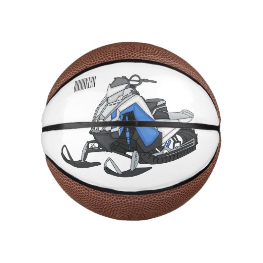 Snowmobile cartoon illustratie basketbal (Voorkant)