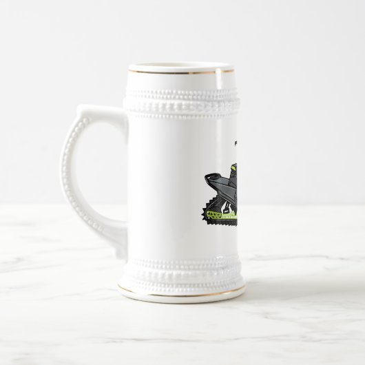 Snowmobile cartoon illustratie bierpul (Links)