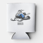 Snowmobile cartoon illustratie blikjeskoeler (Voorkant)