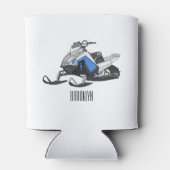 Snowmobile cartoon illustratie blikjeskoeler (Achterkant)