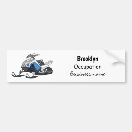 Snowmobile cartoon illustratie bumpersticker (Voorkant)