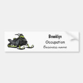 Snowmobile cartoon illustratie bumpersticker (Voorkant)