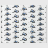 Snowmobile cartoon illustratie cadeaupapier (Vlak)