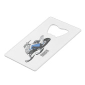 Snowmobile cartoon illustratie creditkaart flessenopener (Voorkant Gekanteld)