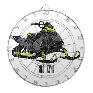 Snowmobile cartoon illustratie dartbord