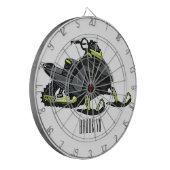 Snowmobile cartoon illustratie dartbord (Voorkant Links)