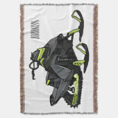 Snowmobile cartoon illustratie deken (Voorkant Verticaal)