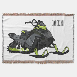 Snowmobile cartoon illustratie deken