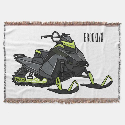 Snowmobile cartoon illustratie deken (Voorkant)