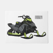 Snowmobile cartoon illustratie deurmat (Voorkant)
